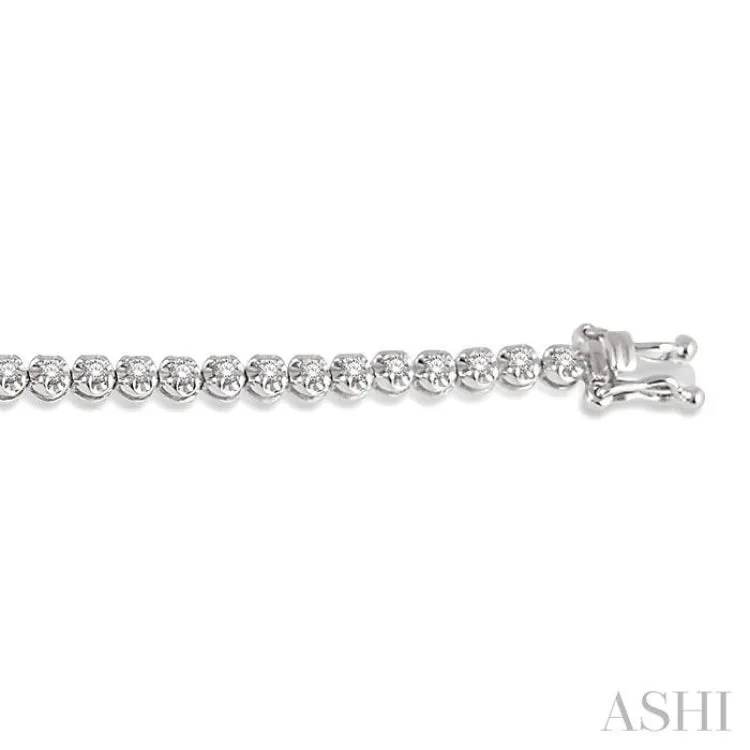 1 ctw Round Cut Diamond Illusion Bracelet in 14K White Gold