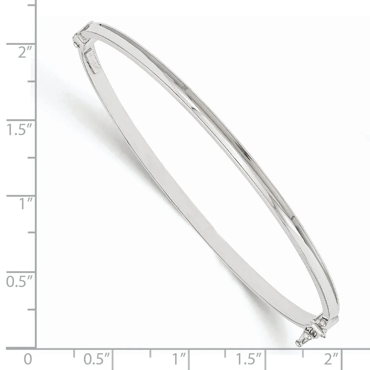 14k White Gold Polished Hinged Bangle