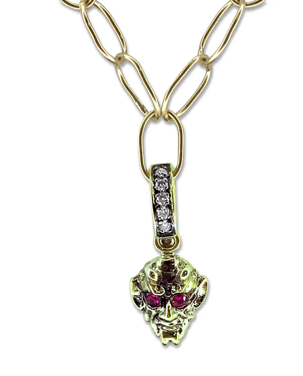 18kt Green Gold Mini Devil Ruby Charm