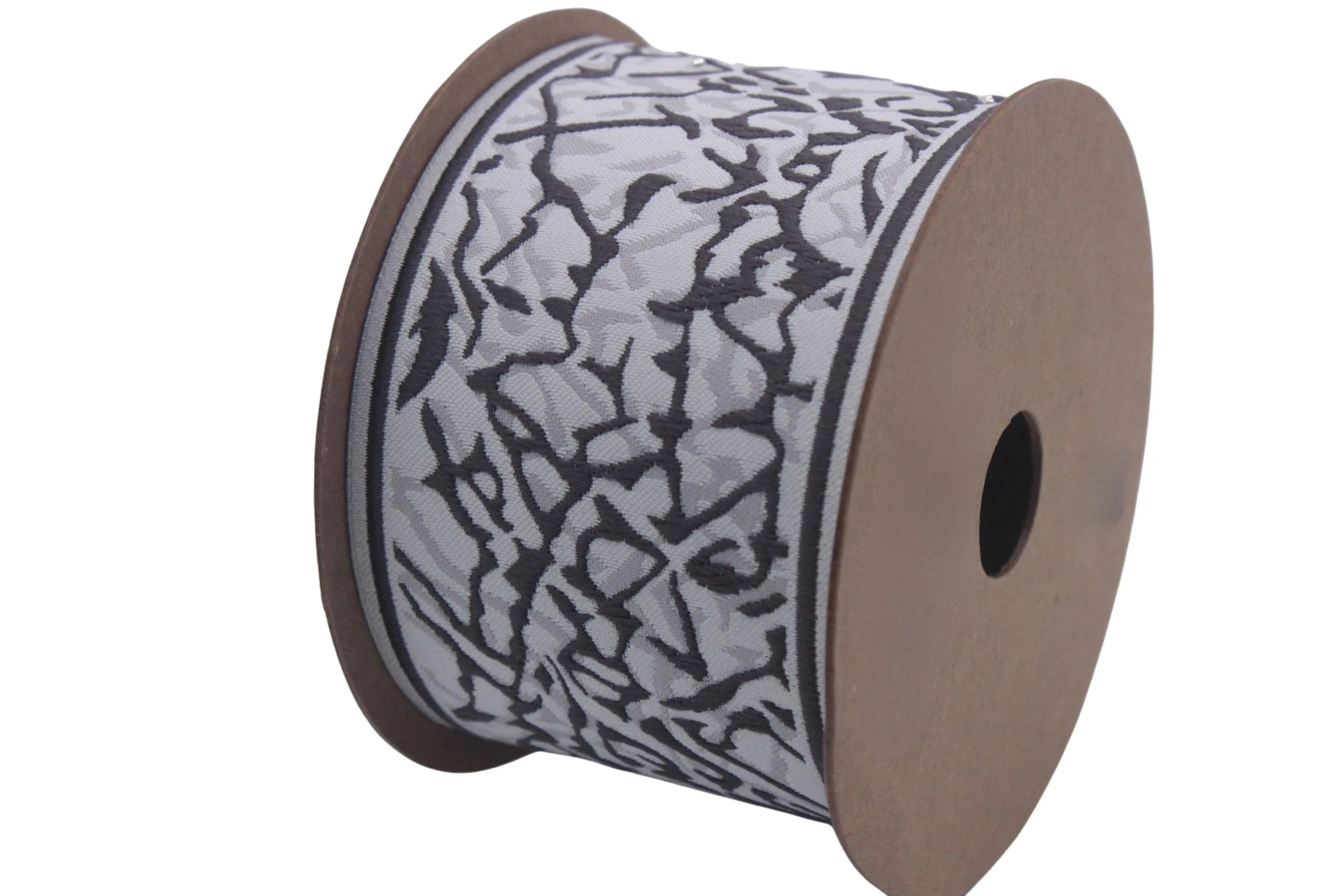 2.7" Embroidery Curtain Trim, Briar Jacquard Ribbon for Curtains, Drapery Banding, Drapery Trim Tape, Woven Border 195 V3