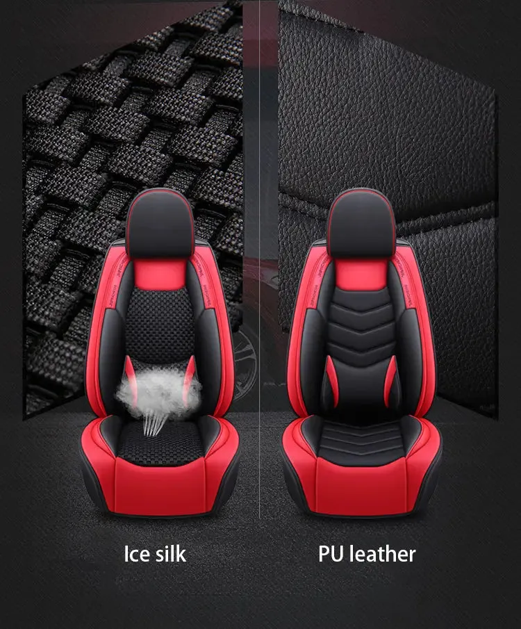 3D Seats Car Covers Automobiles Seat Covers Protector  PU Leather Front and Rear Full Set Universal Car Seat Cover