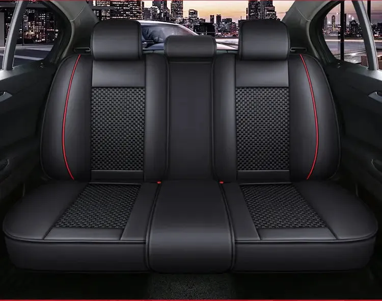 3D Seats Car Covers Automobiles Seat Covers Protector  PU Leather Front and Rear Full Set Universal Car Seat Cover