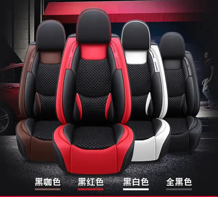 3D Seats Car Covers Automobiles Seat Covers Protector  PU Leather Front and Rear Full Set Universal Car Seat Cover