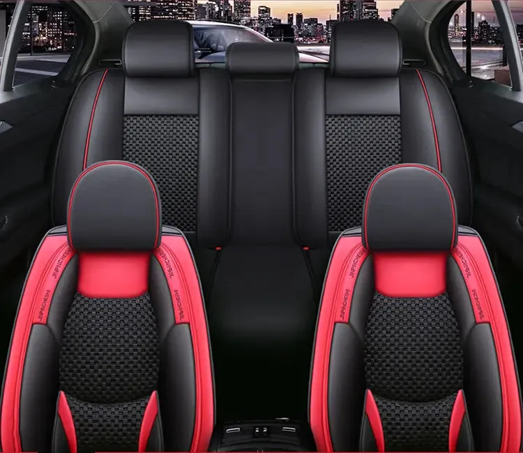 3D Seats Car Covers Automobiles Seat Covers Protector  PU Leather Front and Rear Full Set Universal Car Seat Cover