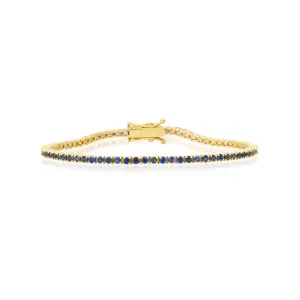 4-Prong Blue Sapphire Tennis Bracelet