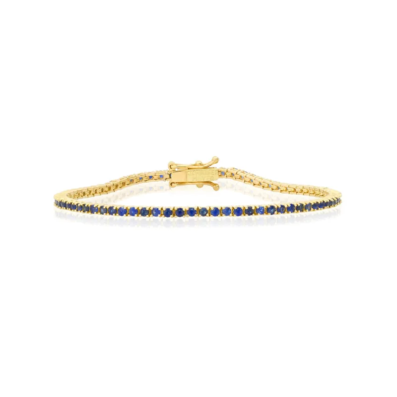 4-Prong Blue Sapphire Tennis Bracelet