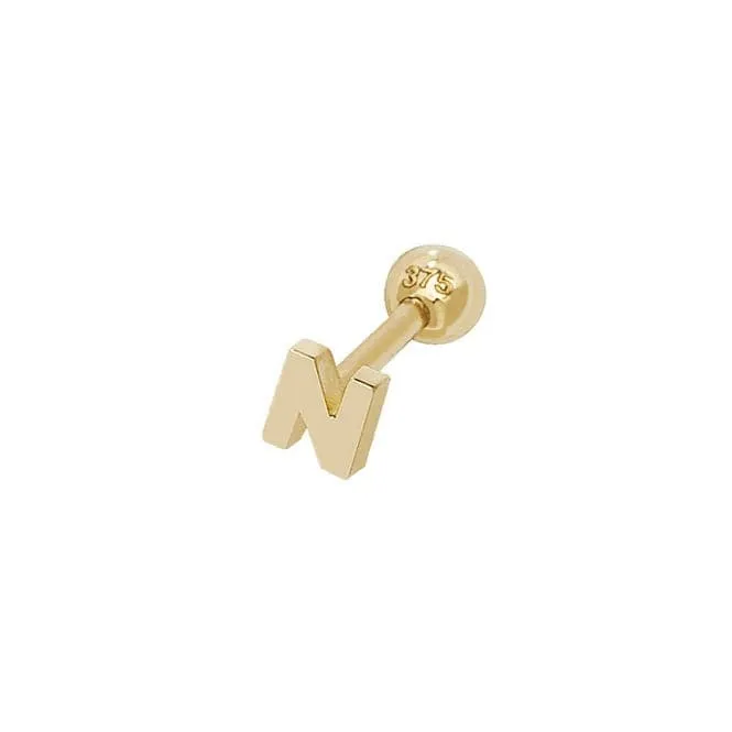 9ct Yellow Gold Initial Cartilage 6mm Post Stud ES940/N