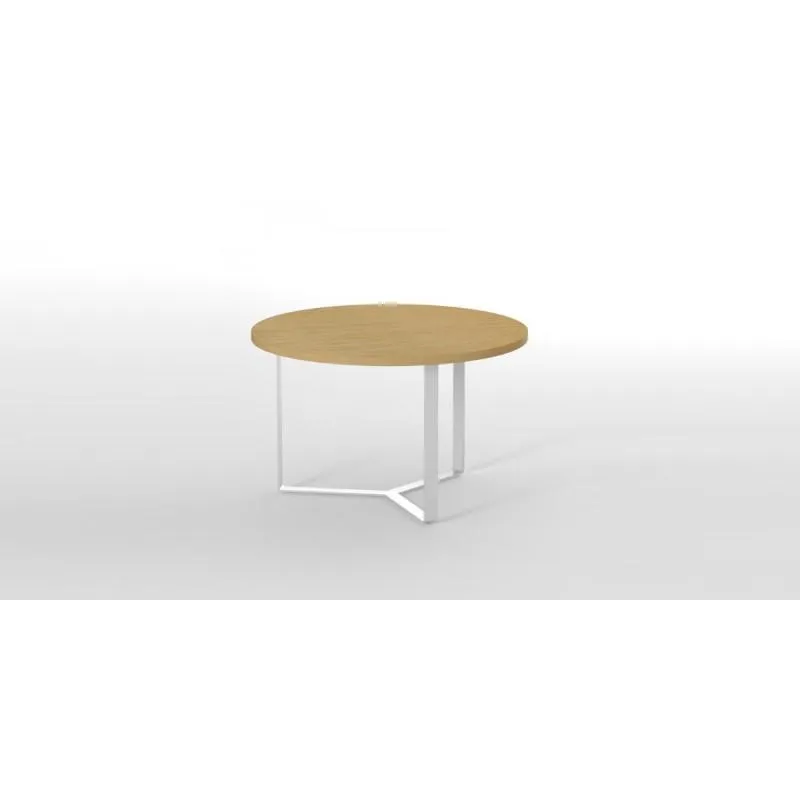 Alpine Stylish Metal Frame Executive Round Meeting Table