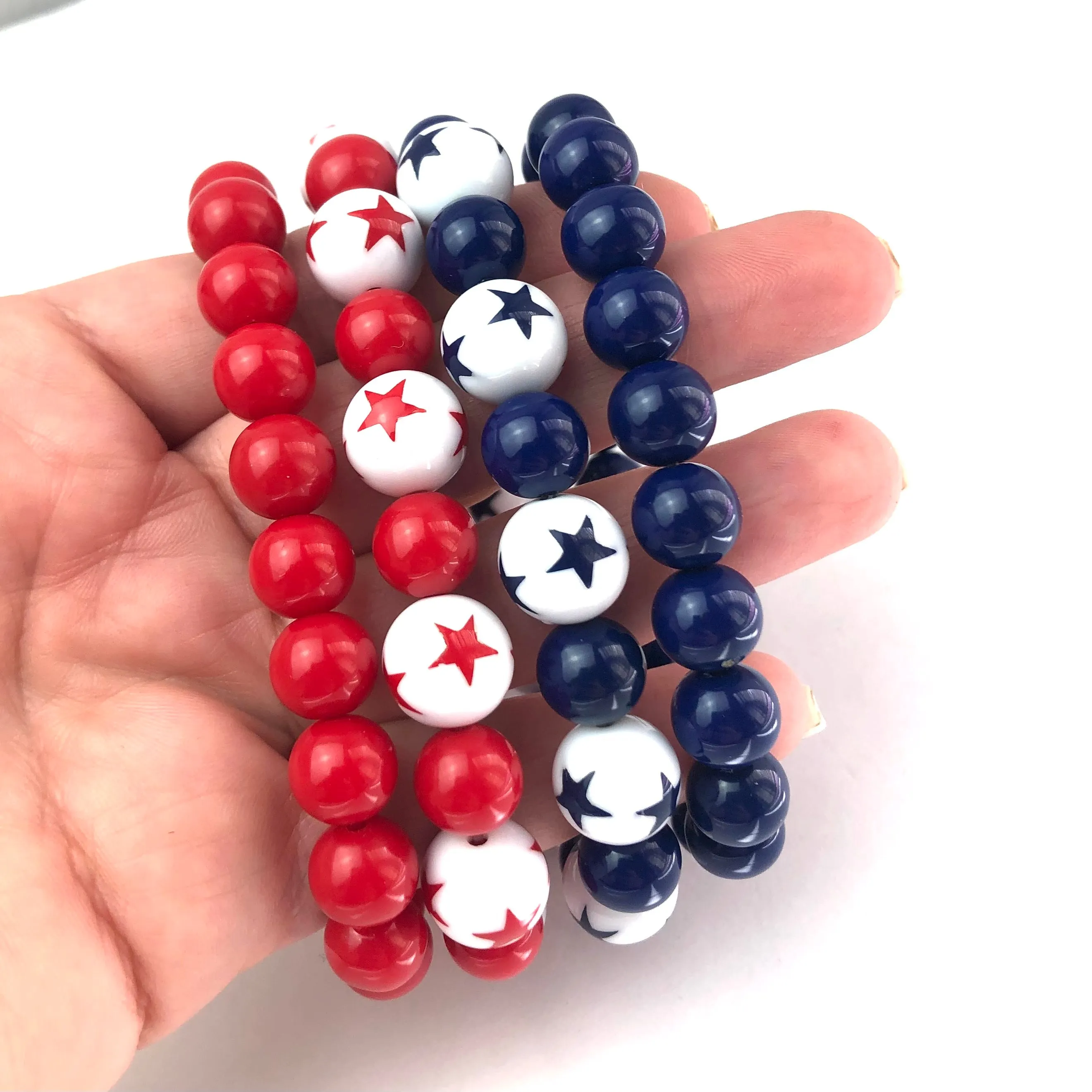 Americana Star Stack and Stretch Bracelet Set