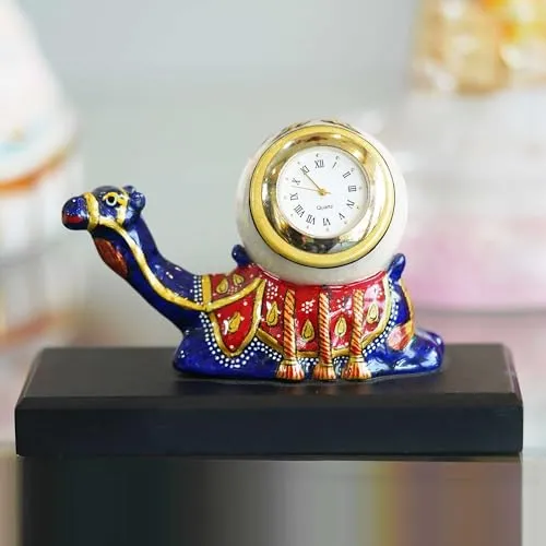 ARTISAN GLAMOUR GALLERY Handcrafted Marble Camel Clock Timeless Elegance for Interior Decor Your Home