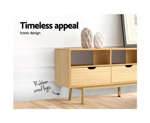 Artiss Wooden Scandinavian Entertainment Unit - Natural