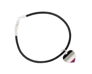 Asexual Heart Leather Cord Bracelets