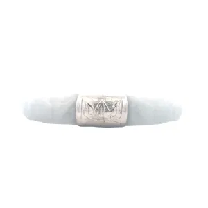 BCJ Estate Jewelry White Gold Jade Bangle