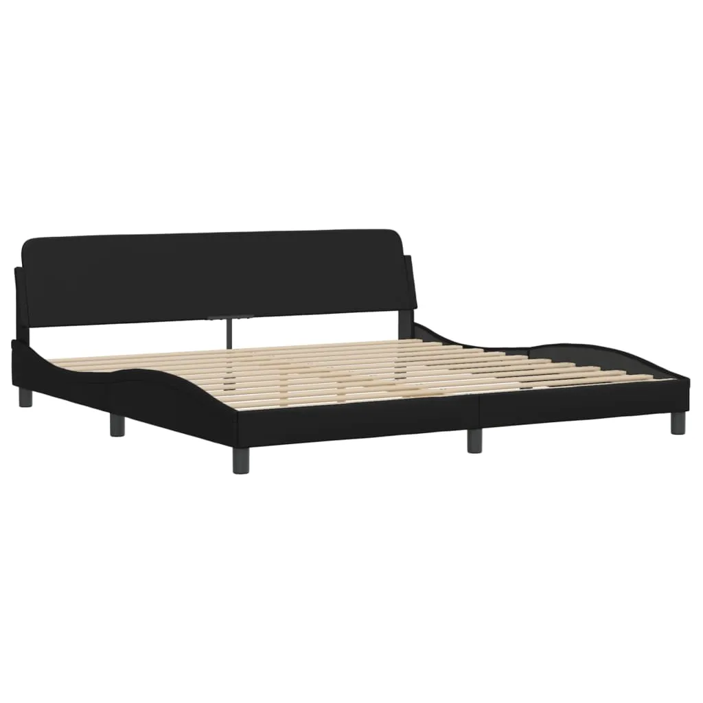 Bed Frame without Mattress Black 200x200 cm Faux Leather