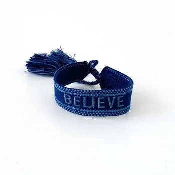 BELIEVE Adjustable Bracelet | Navy-Blue