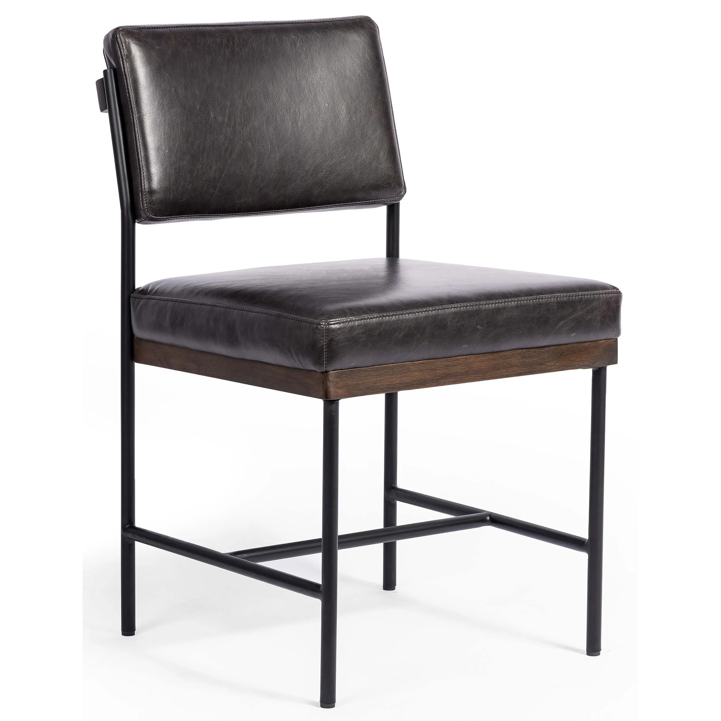 Benton Leather Dining Chair, Sonoma Black, Set of 2