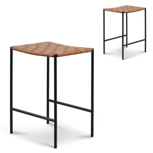 Black Frame Bar stool - Tan (Set of 2)