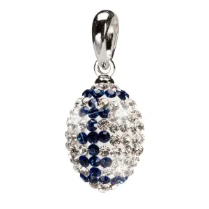 Blue and White Penn State Crystal Dangle Football Charm