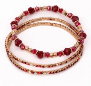 Boutique Ruby Red Bracelet Set