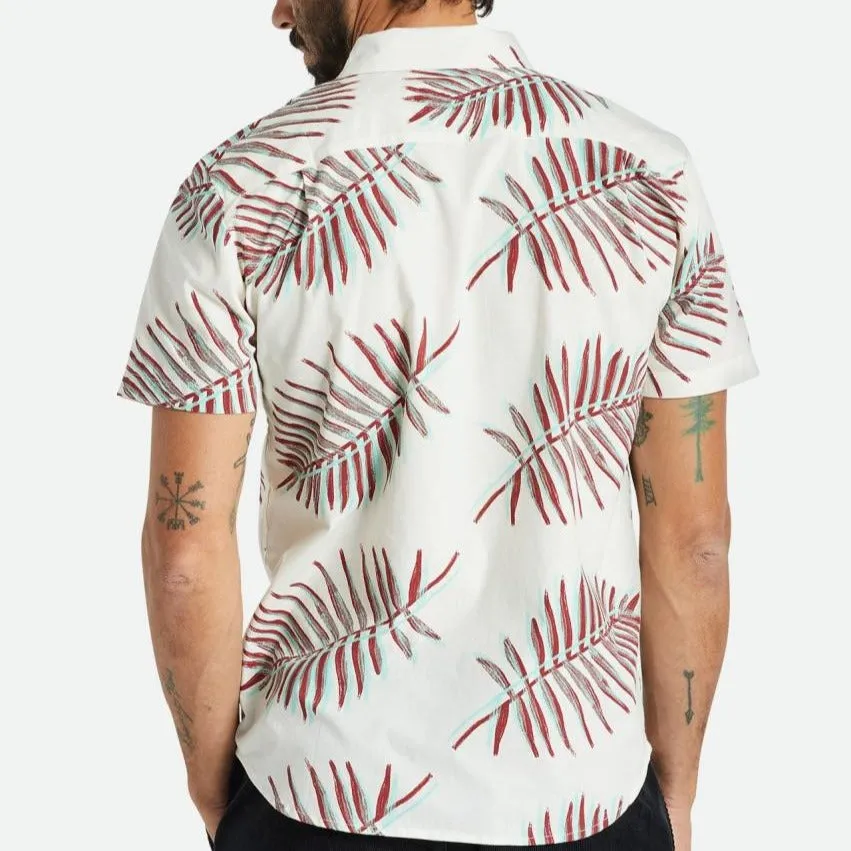 BRIXTON CHARTER PRINT S/S WOVEN OFF WHITE/PALM LEAF