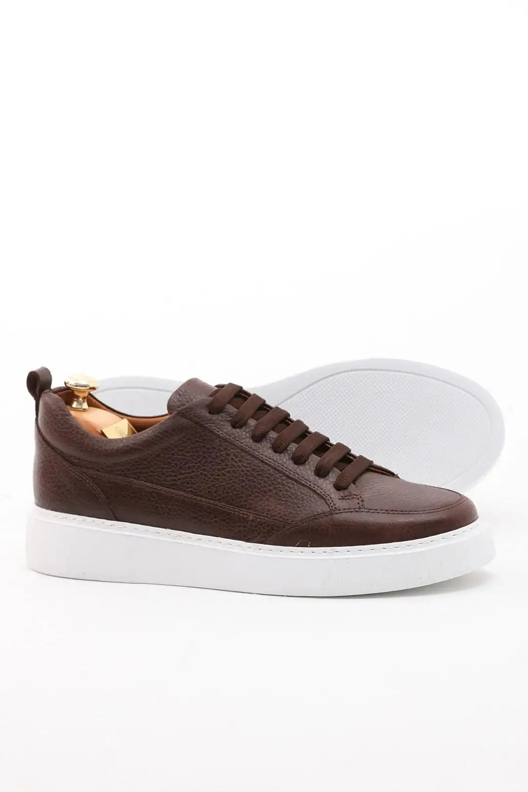 Brown Leather Men's Sneakers.