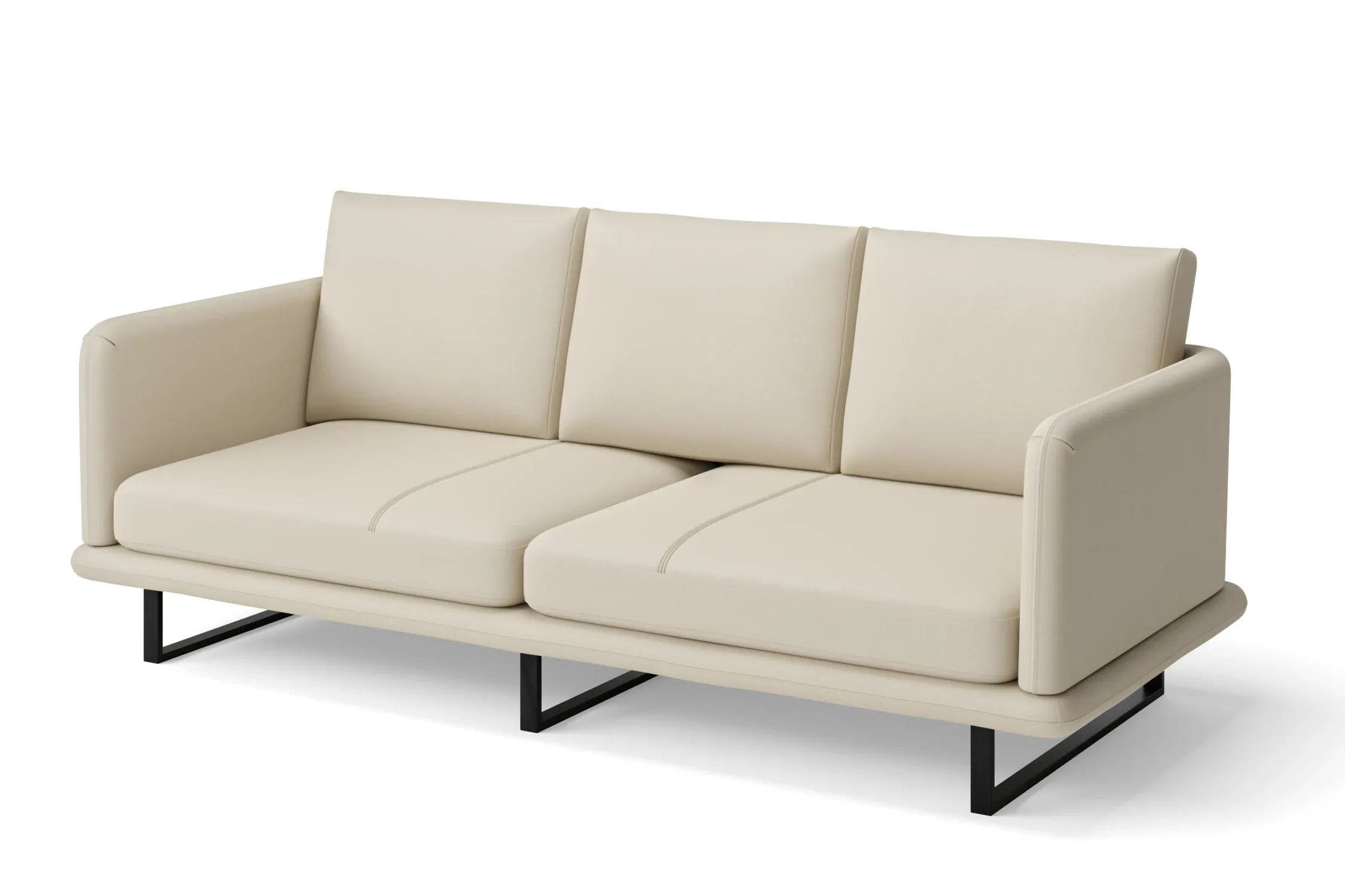 Calabria 3 Seater Sofa Cream Leather