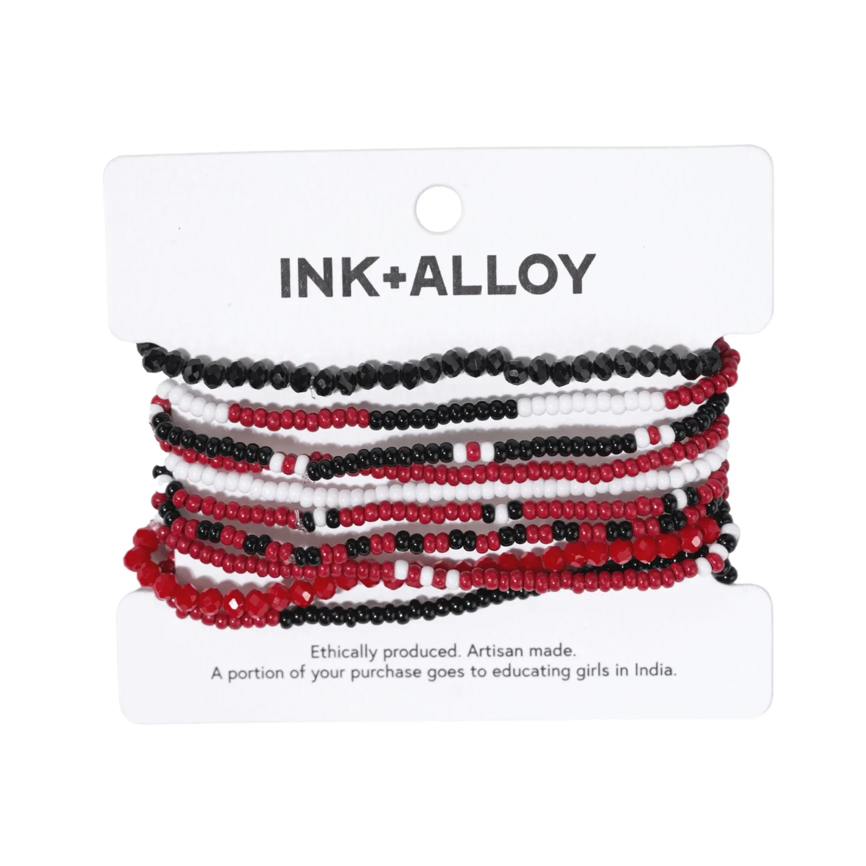 Color Block Red and Black Bracelets