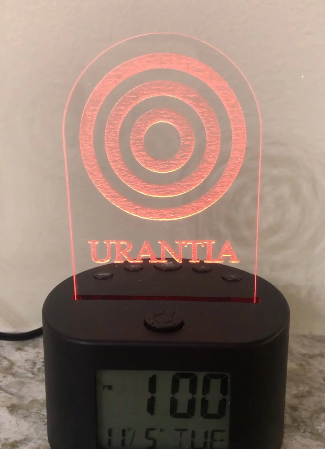 Desk Lamp (Small 6" x 3") Digital Clock LED – "Urantia"