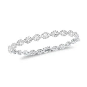 Diamond Halo Oval Link Bracelet