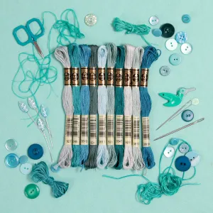 DMC Embroidery Floss, Blue-Green Palette