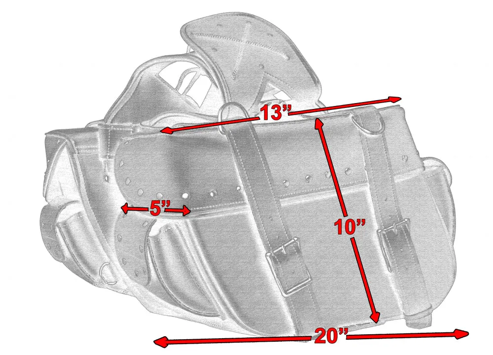 DS312S Saddle Bag Two Strap Buckle with Studs