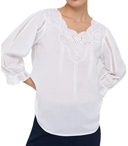 Embroidered Blouse White