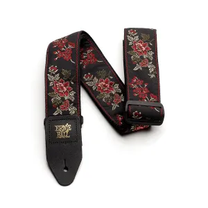 Ernie Ball Red Rose Jacquard Guitar Strap