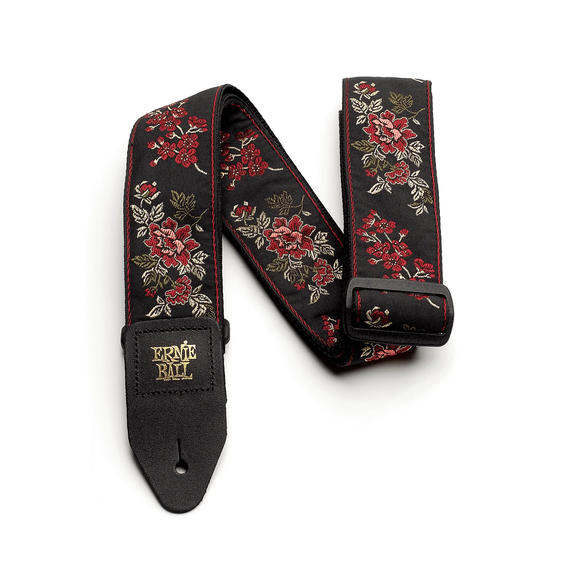 Ernie Ball Red Rose Jacquard Guitar Strap