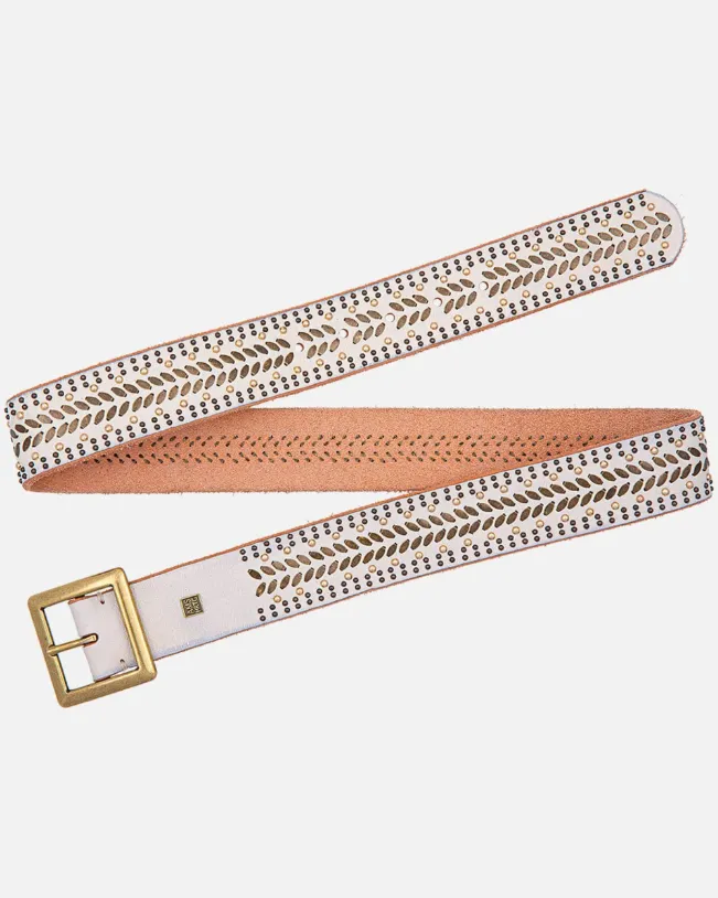 Ezra | Studded Black Leather Belt with Square Buckle