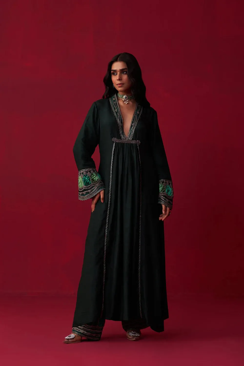 Faerie Green Kurta And Palazzo Set