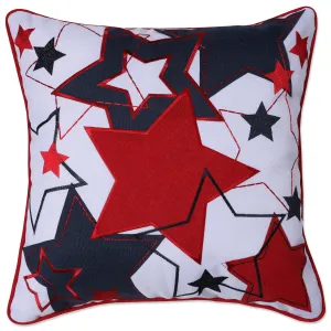 Fireworks Red, White, Blue 17-inch Throw Pillow