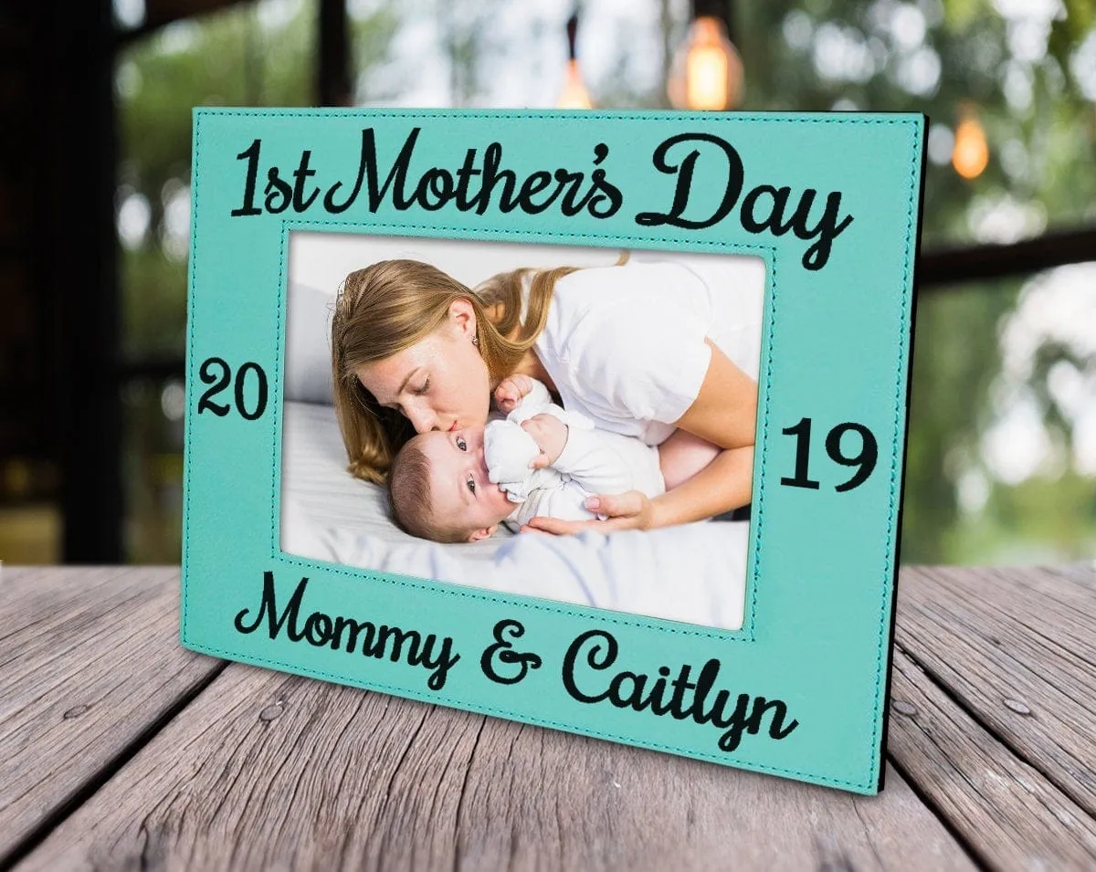 First Mother's Day Personalize 5x7 Photo Frame Gift from Daughter Son for Mothers Birthday 1st Mother's Day from Son Baby Husband for Mom