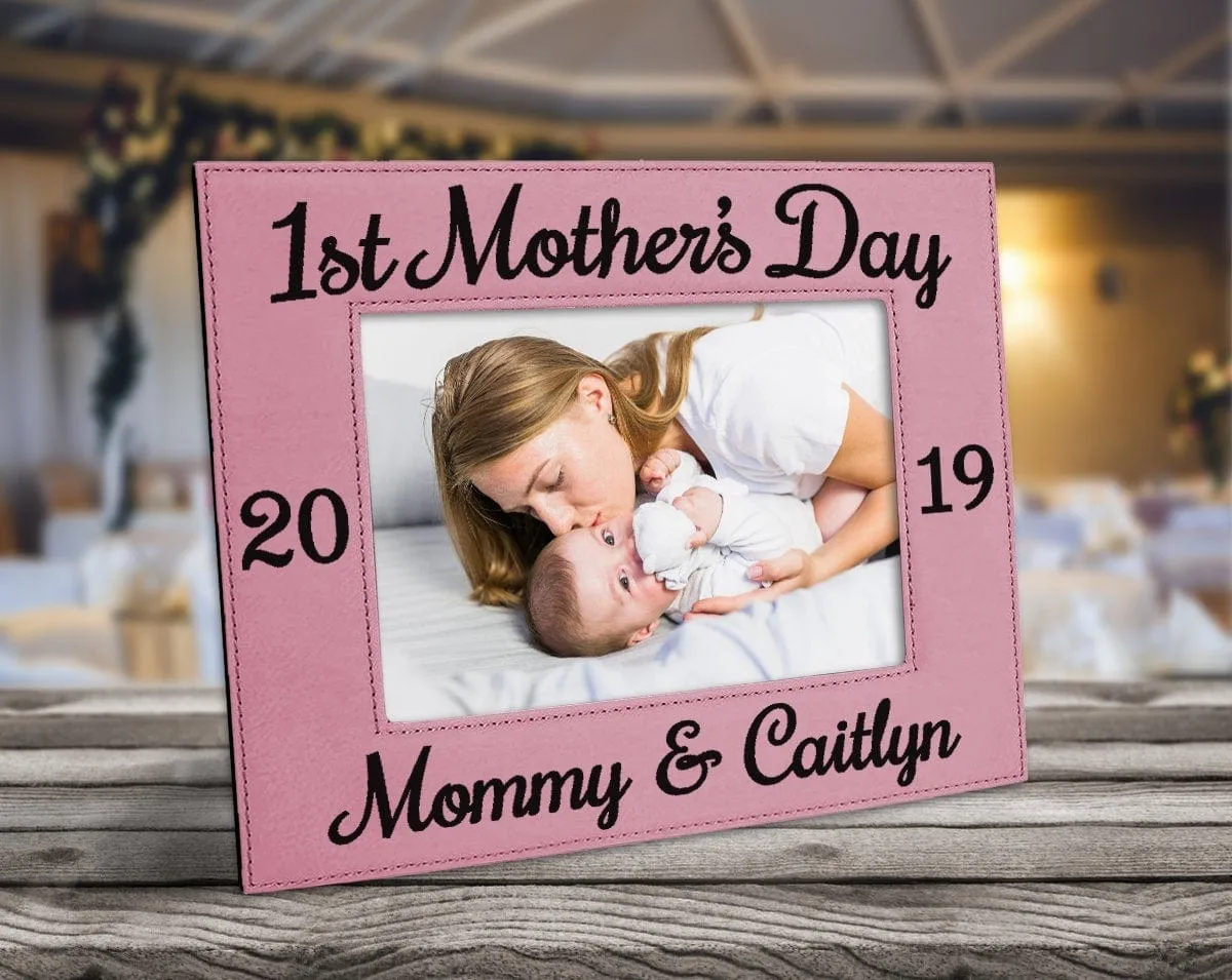 First Mother's Day Personalize 5x7 Photo Frame Gift from Daughter Son for Mothers Birthday 1st Mother's Day from Son Baby Husband for Mom