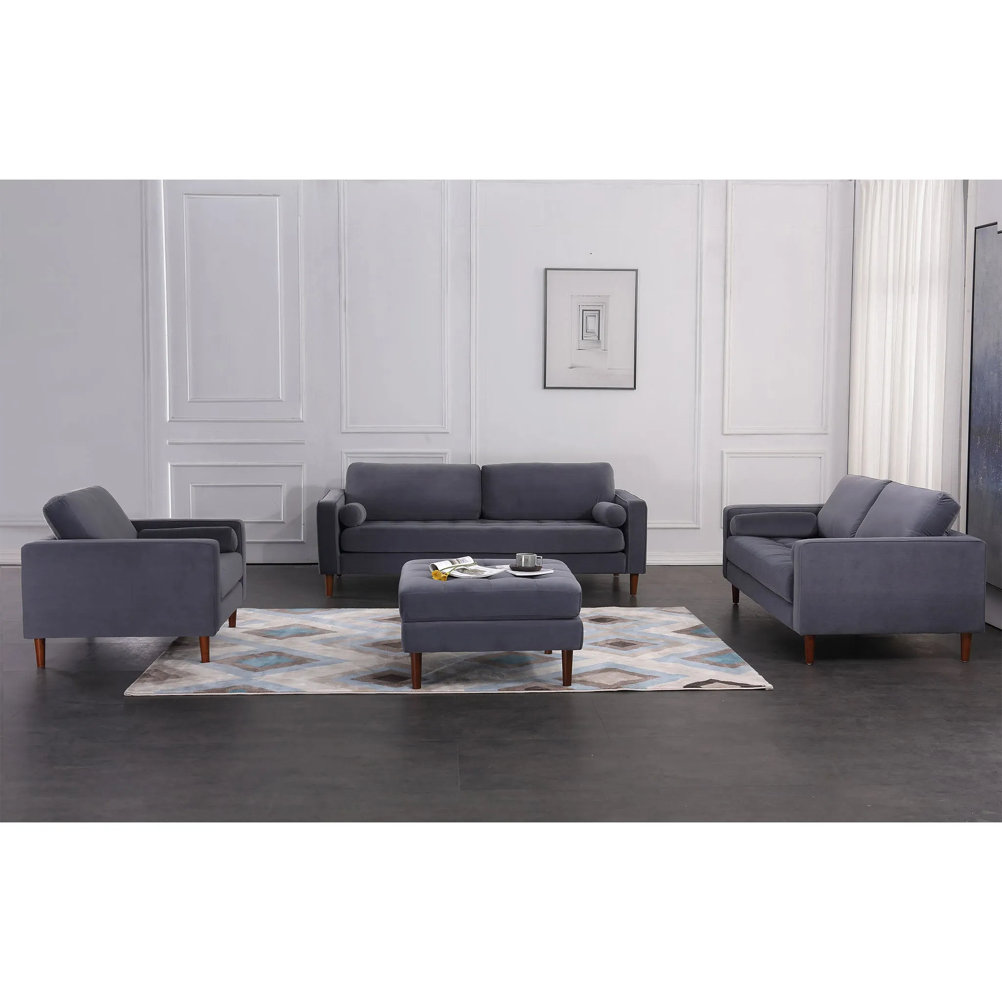 Frederick Modern Contemporary Velvet Sofa