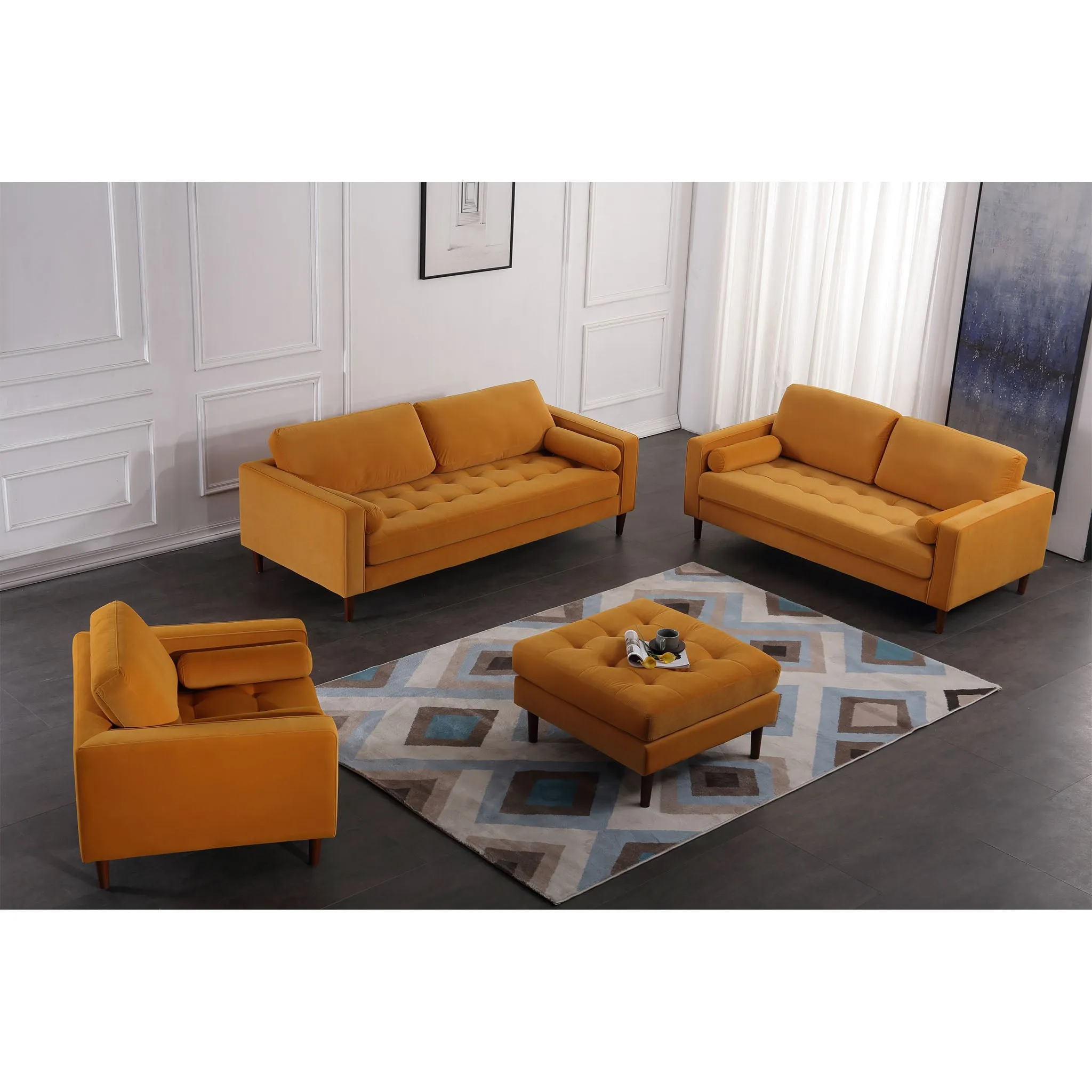 Frederick Modern Contemporary Velvet Sofa