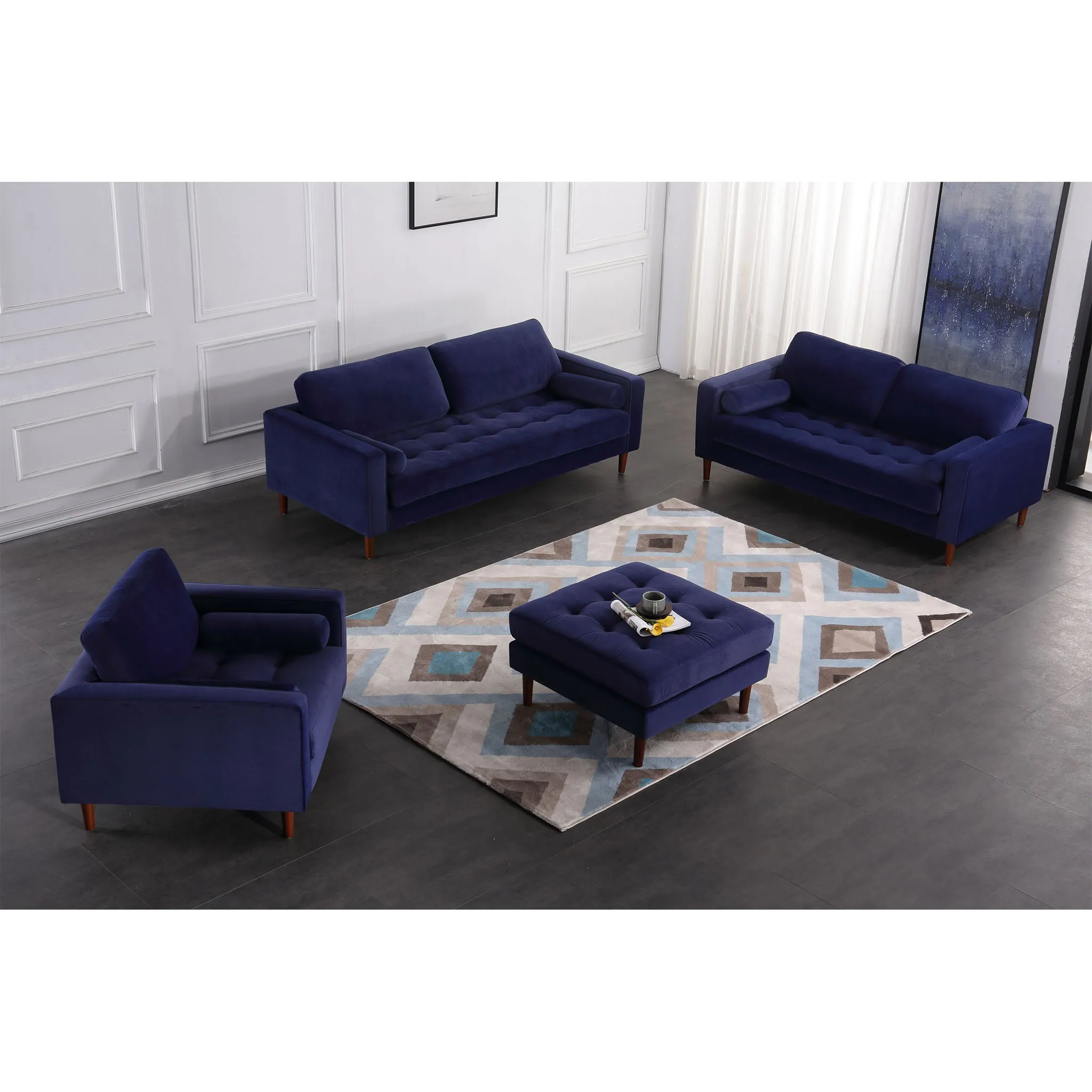 Frederick Modern Contemporary Velvet Sofa