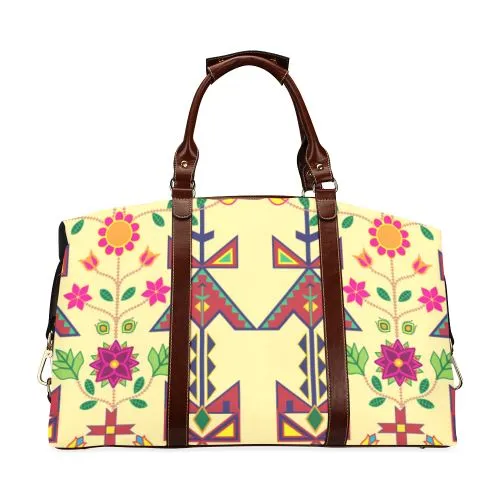 Geometric Floral Spring-Vanilla Classic Travel Bag