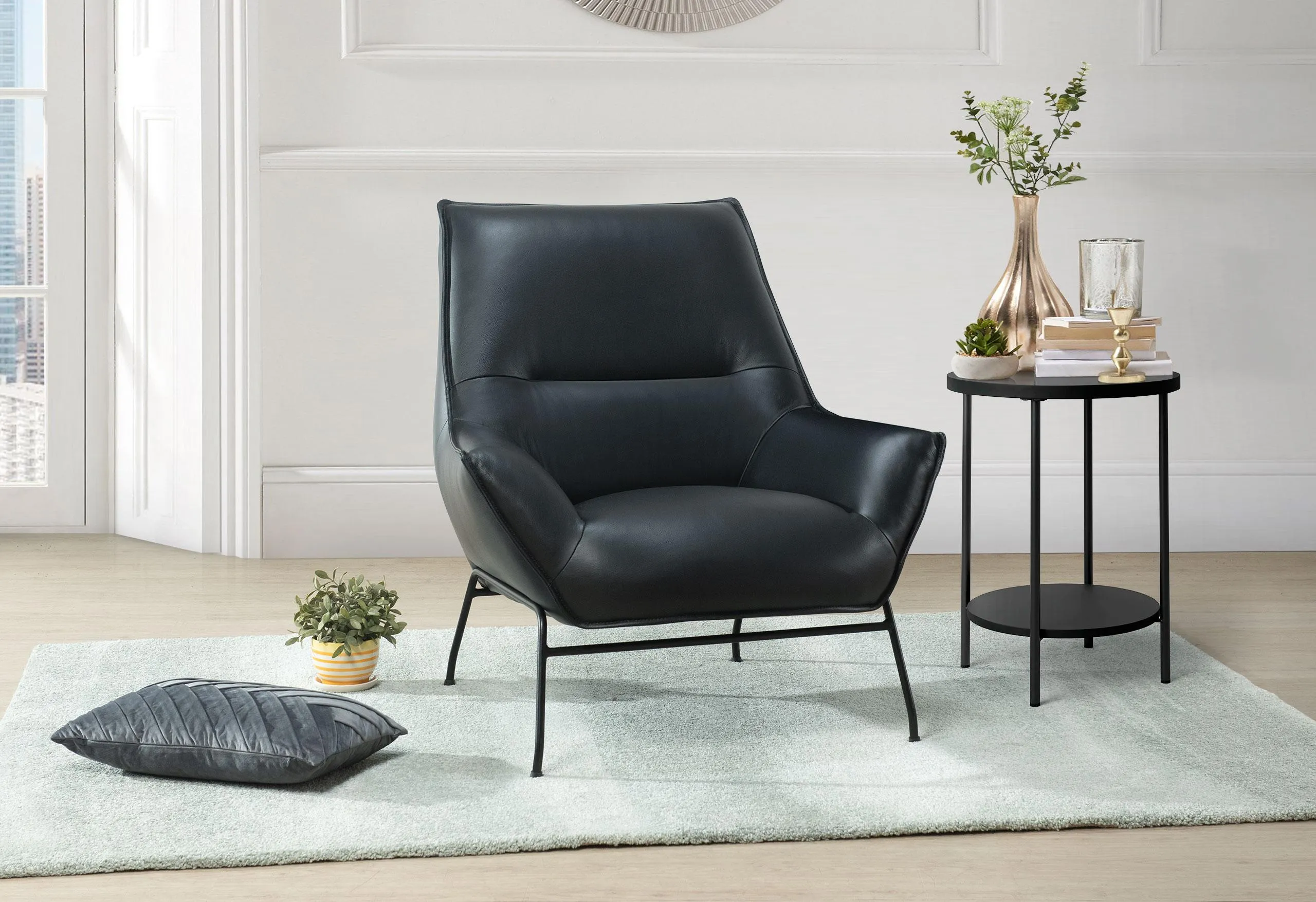 Global U8943 Leather Accent Chair