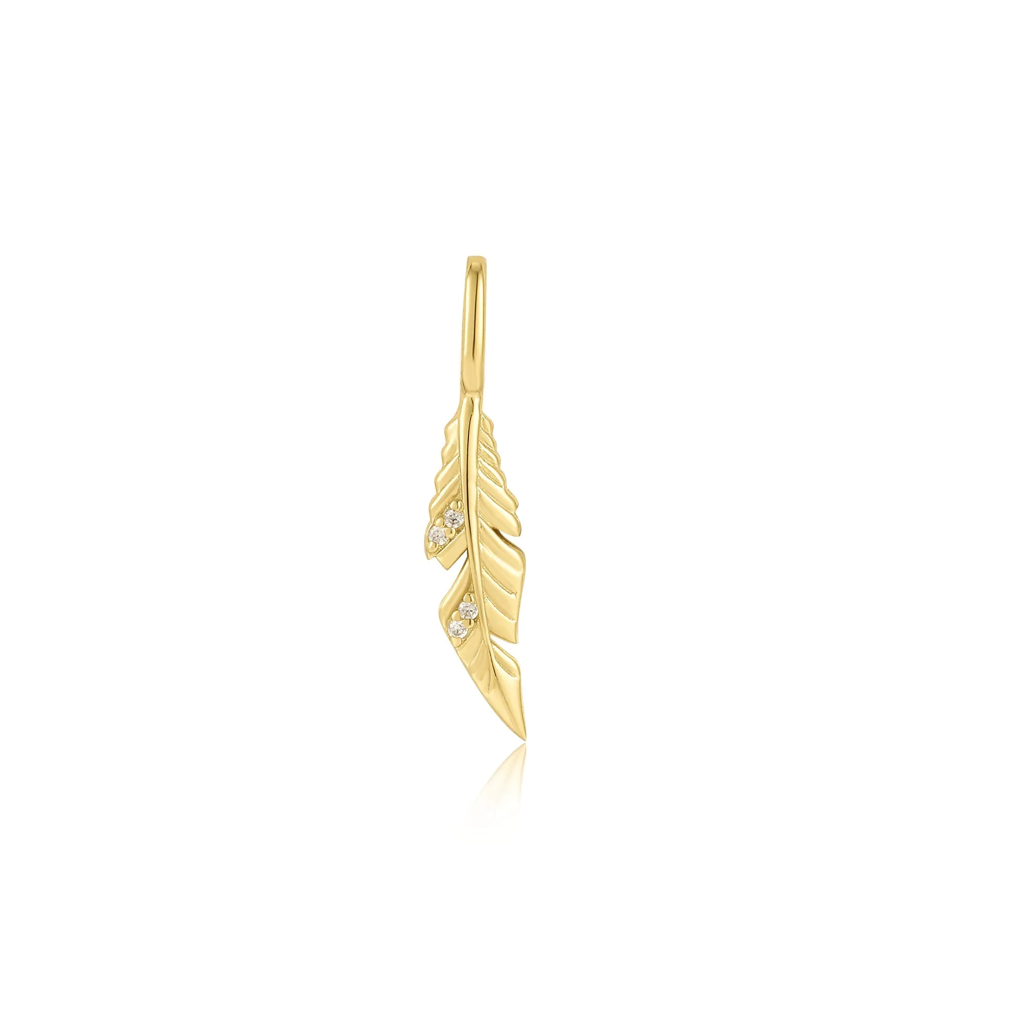 Gold Feather Charm