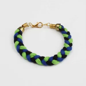 Green and Blue Braided Bracelet