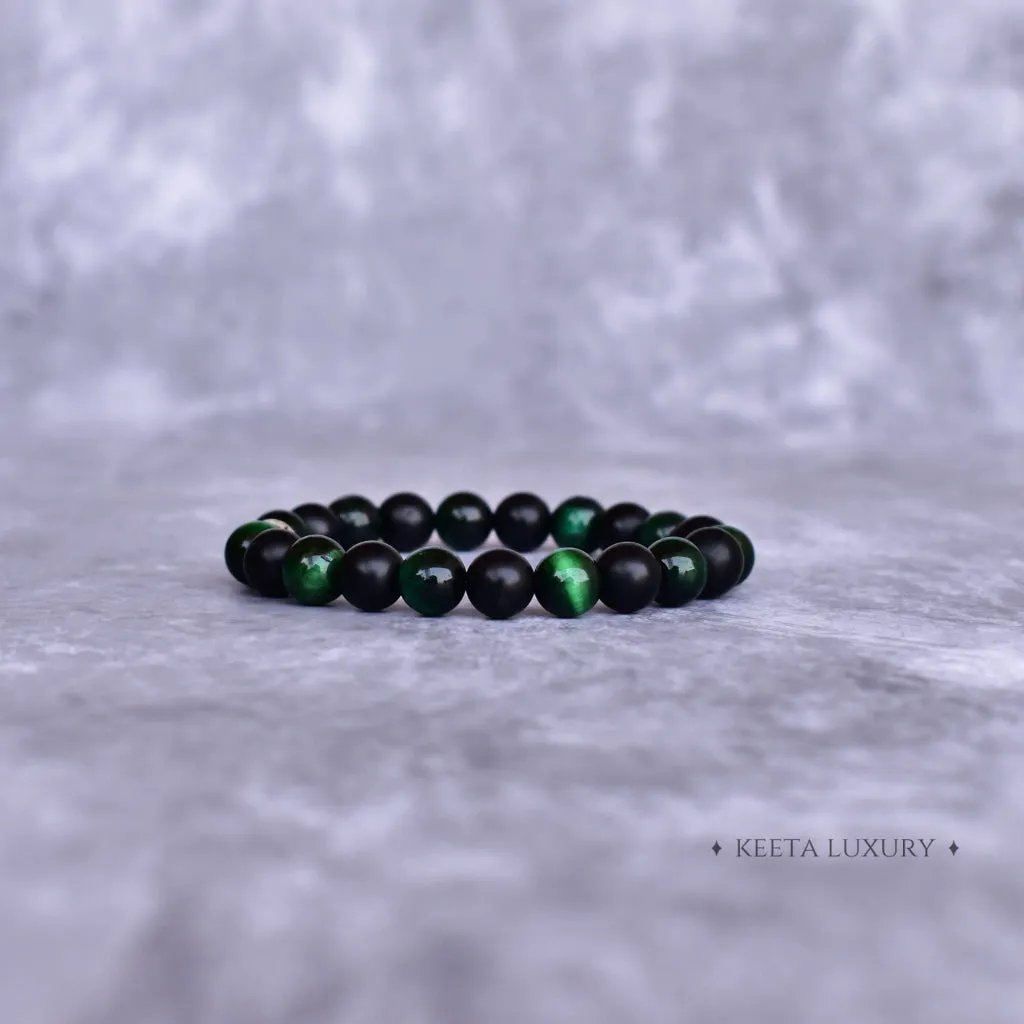 Green Harmony - Tiger's Eye & Black Onyx Bracelet