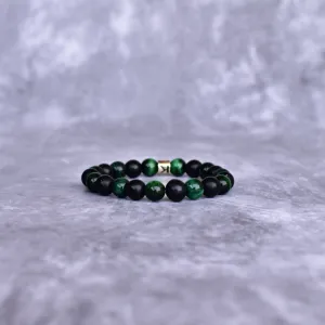 Green Harmony - Tiger's Eye & Black Onyx Bracelet