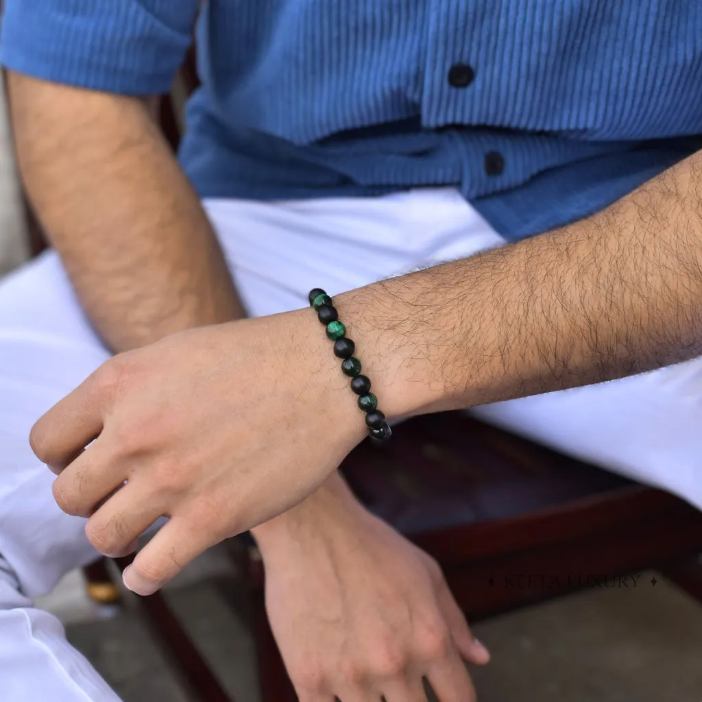 Green Harmony - Tiger's Eye & Black Onyx Bracelet