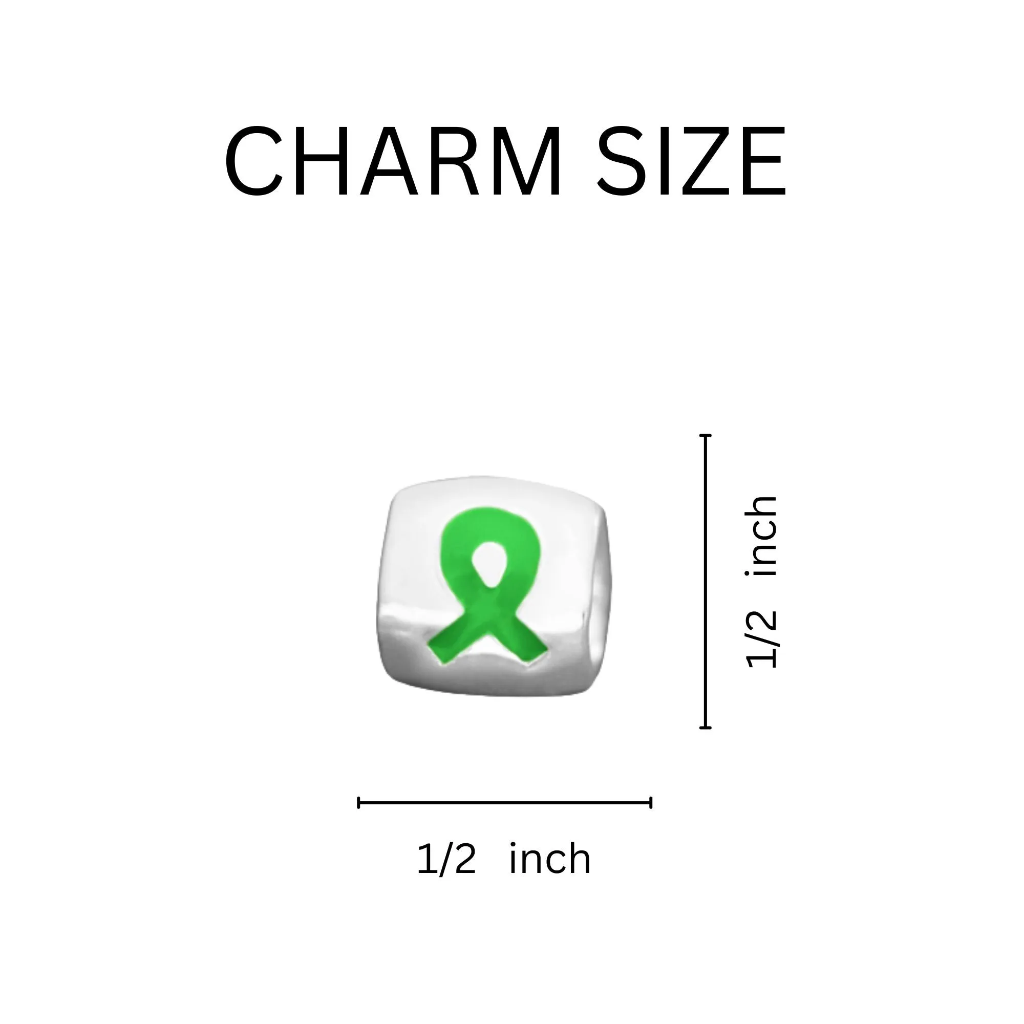 Green Ribbon Barrel Charm Snake Chain Bracelets